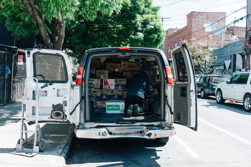 Open work van holding a self-employed contractor's tools, the kind of equipment protected by New York's tools-of-trade exemption in bankruptcy